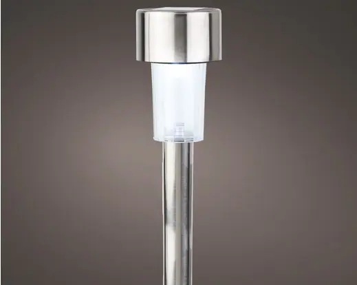 Solar Stake Light Stainless Steel Steady Light – Cool White