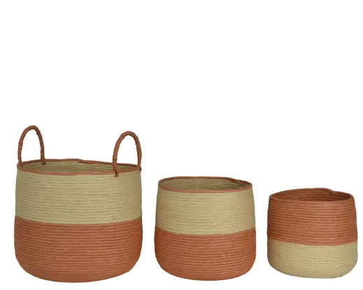 Round Paper Rope Basket – Orange