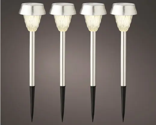 Solar Stake Light Stainless Steel – Steady Warm White