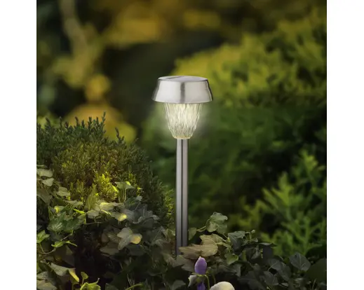 Solar Stake Light Stainless Steel – Steady Warm White