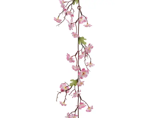 Artificial Garland Peach Blossom Polyester – Soft Pink