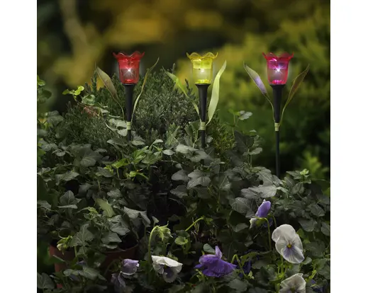 Solar Stake Light Assorted Colours Cool White