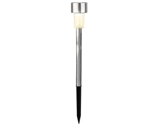 Solar Stake Light Stainless Steel Steady Warm White