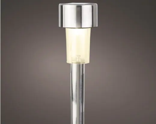 Solar Stake Light Stainless Steel Steady Warm White