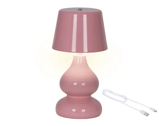 LED Rechargeable Table Lamp Indoor – Pink And Warm White