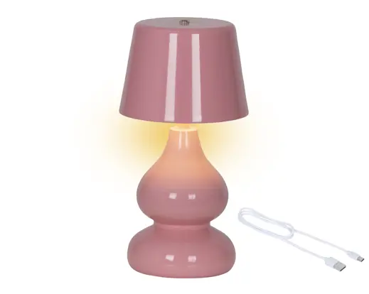 LED Rechargeable Table Lamp Indoor – Pink And Warm White