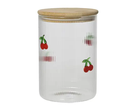 Storage Jar Glass Strawberry Design