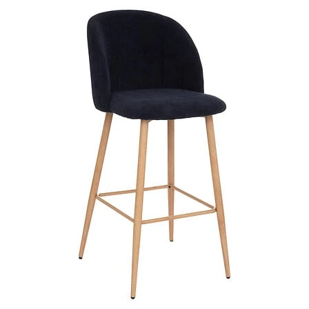 Céleste Bar Chair Ink Blue with Oak-Effect Legs