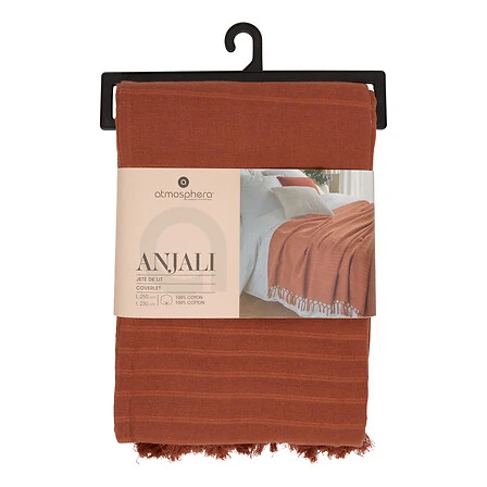 Bed Throw Anjali Terracotta - 230 × 250 Centimeter