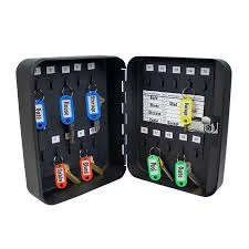 Lucky Line Black Steel Key Cabinet With Combination Lock - 20 Hooks