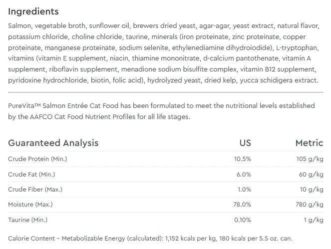 Limited Ingredient Salmon Entrée Grain-Free Canned Cat Food 5.5 oz