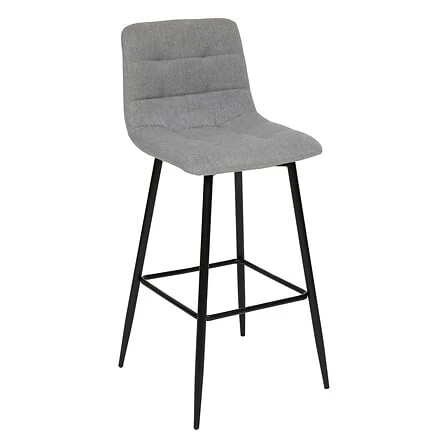 Sirac High Bar Chair Metal Legs Grey Fabric - 44 × 51 × 104 Centimeter