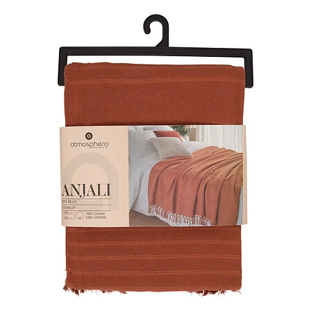 Bed Throw Anjali - 160 × 220 Centimeter - Terracotta