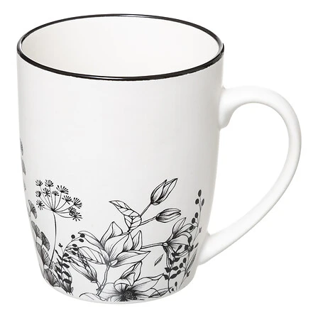 White Floral Matching Mug - 340 Millilitre