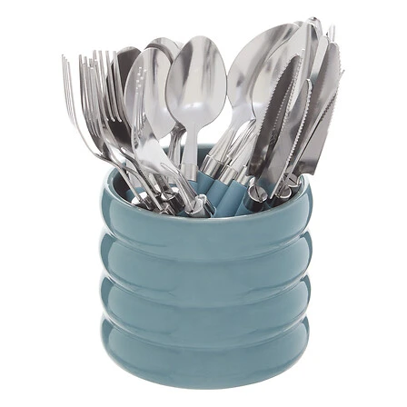 Elsa Plastic Cutlery with Blue Dolomite Rack - Set 24 Pieces 