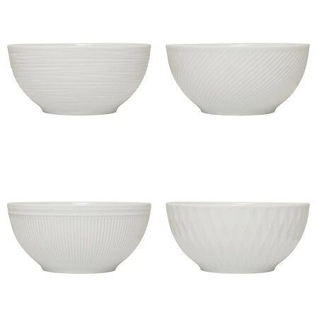 Bowl White Porcelain Assorted Design - 650 Millilitre