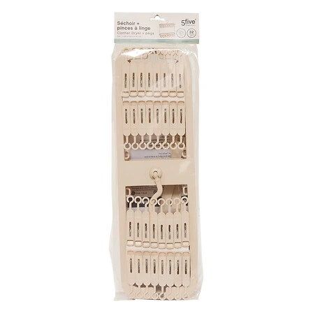 Drying Rack 32 Clips 2 Levels Beige Plastic - Height 43 Centimeters