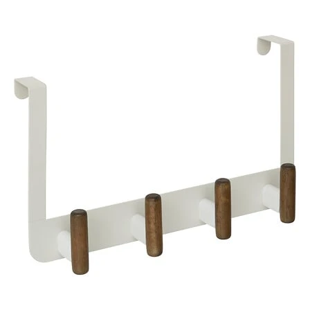 Cassie Over-Door Hook 4 Rods Beige Wood And Metal - 35 Centimeter
