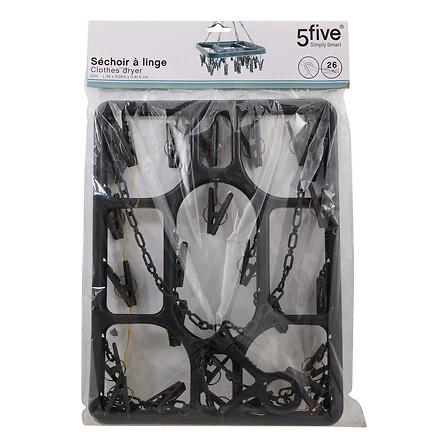 Stainless Steel And Plastic Drying Rack - 32 Clothes Pegs
