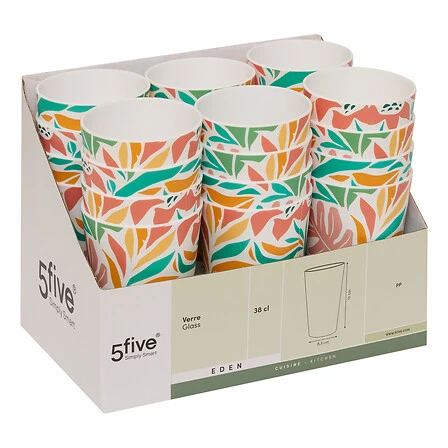 Eden Glass Printed Multicolor Display - 380 Millilitres