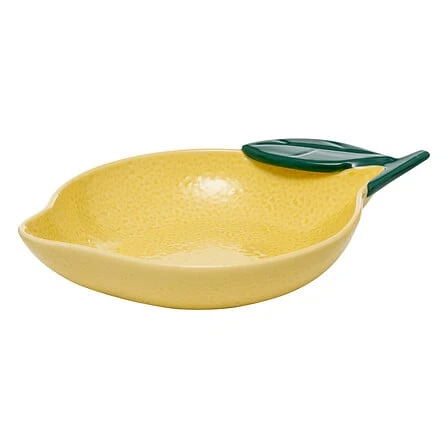 Lemon Shaped Presentation Plate Yellow Ceramic - 31 × 21.5 × 6.7 Centimeter