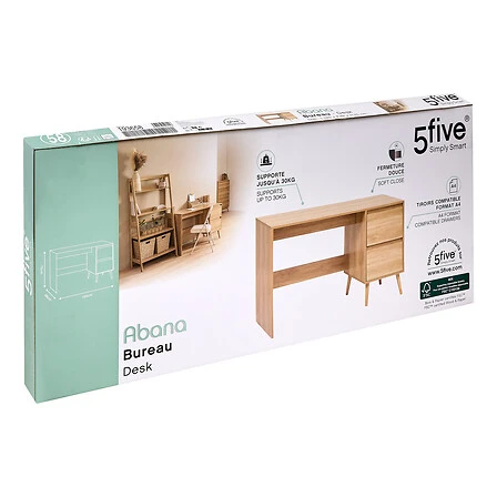 Abana Desk with 2 Drawers Beige - 120 × 48 × 75 Centimeter