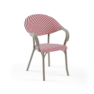 FLASH N - OUTDOOR ARMCHAIR - MINK/ RED-WHITE