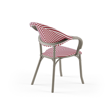 FLASH N - OUTDOOR ARMCHAIR - MINK/ RED-WHITE
