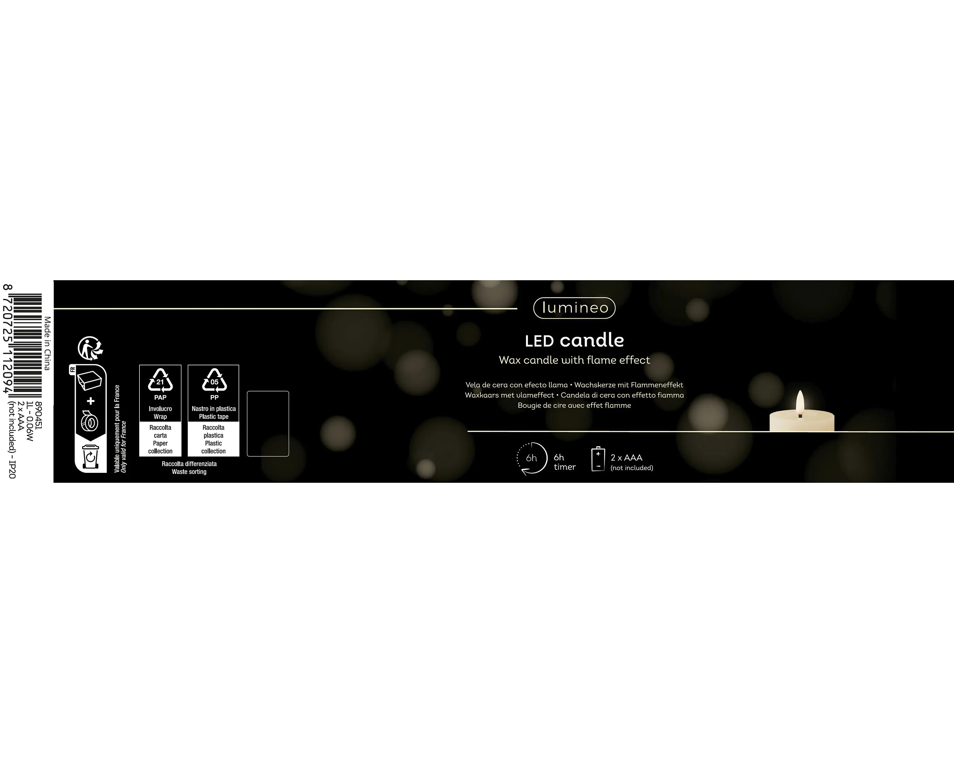 LED Wax Candle – Flame Effect - Green