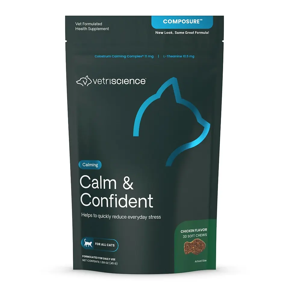 Calm & Confident Chicken Flavored Chews for Cats 30 Count