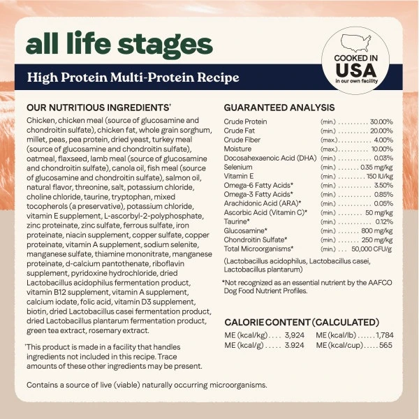 All Life Stages High Protein Multi-Protein Recipe Dry Dog Food 4 lb