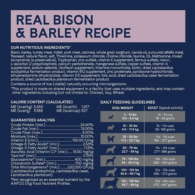 Pure Goodness Wholesome Grains Bison & Barley Recipe Dry Dog Food 4 lb