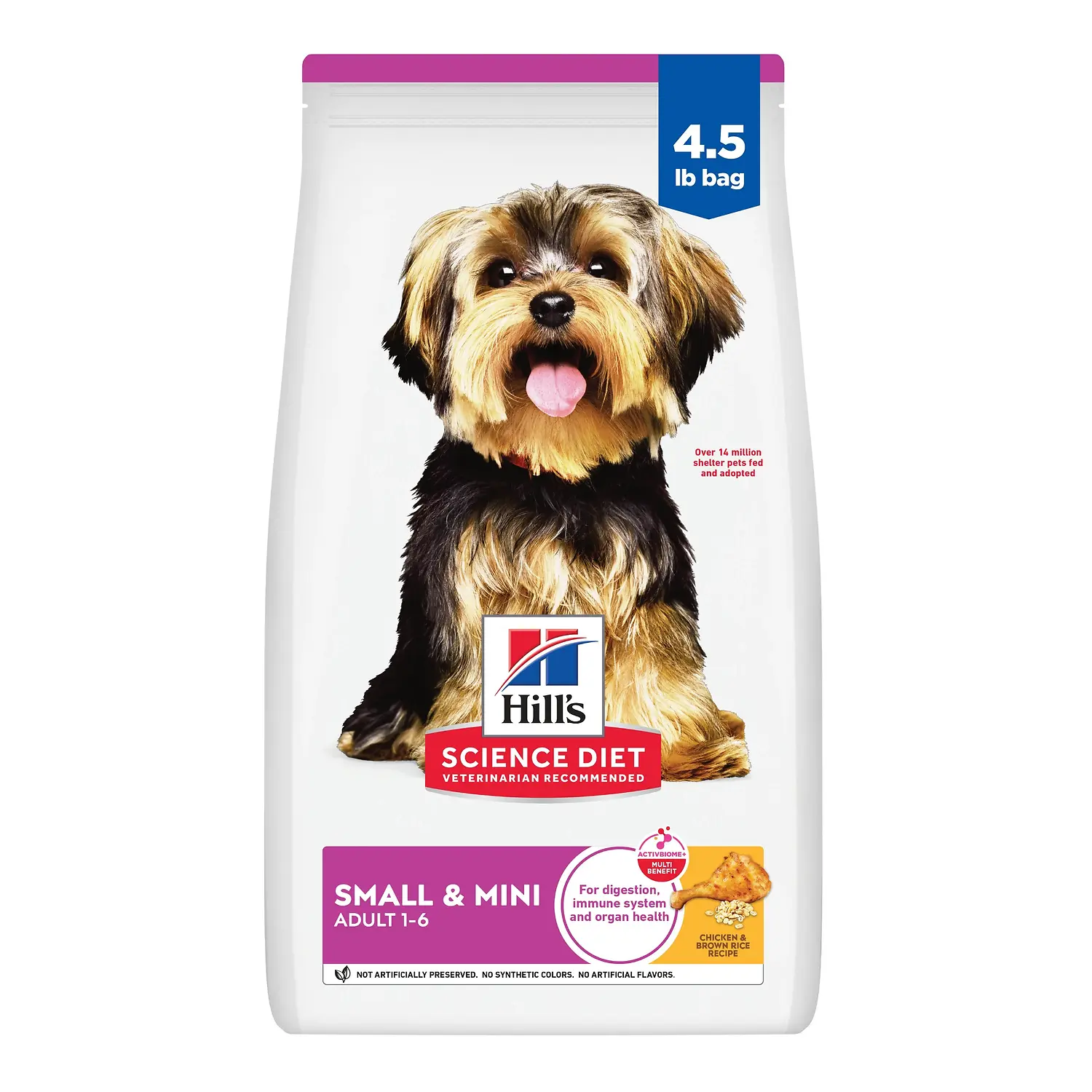 Adult 1-6 Small & Mini Chicken Meal & Brown Rice Recipe Dry Dog Food 4.5 lb