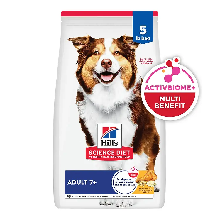 Adult 7+ Chicken Meal, Barley & Rice Recipe Dry Dog Food 5 lb