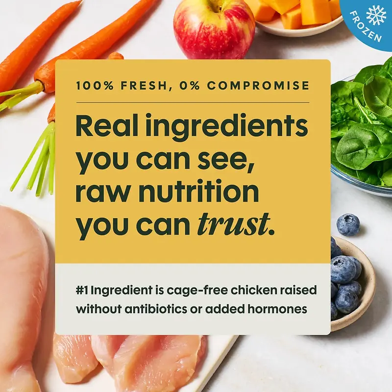 FreshRaw Meals Cage-Free Chicken Recipe Frozen Dog Food 8 oz