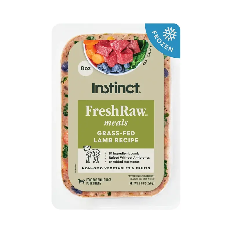FreshRaw Meals Grass-Fed Lamb Recipe Frozen Dog Food 8 oz