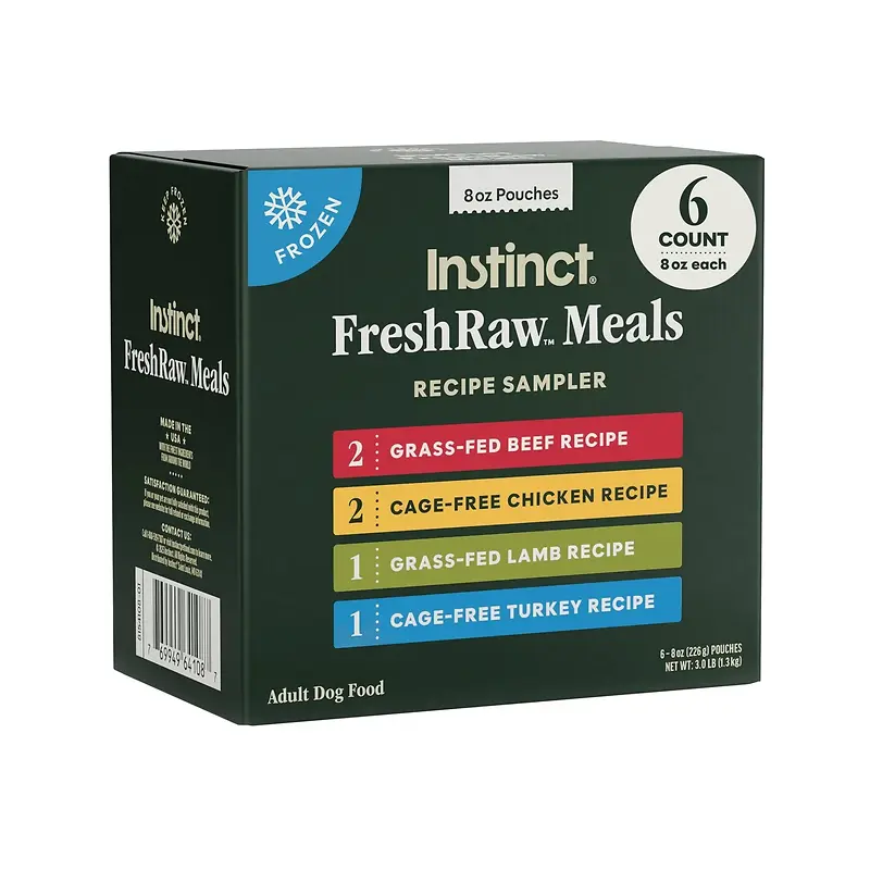 FreshRaw Meals Recipe Sampler Frozen Dog Food 6 - 8 oz Pouches