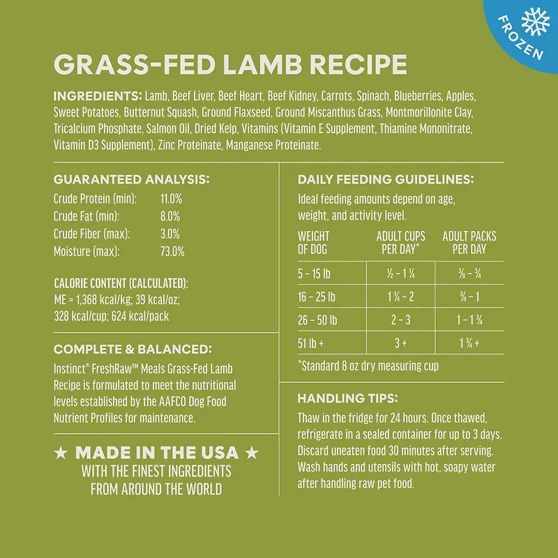 FreshRaw Meals Recipe Sampler Frozen Dog Food 6 - 8 oz Pouches