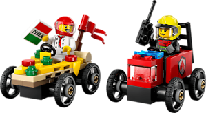 LEGO PIZZA VS. FIRE TRUCK RACE CAR PACK