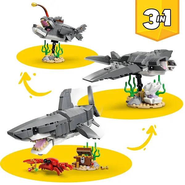 LEGO CREATOR 3-IN-1 FIERCE SHARK WITH A TREASURE CHEST