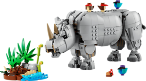 LEGO CREATOR 3-IN-1 WILD ANIMALS: MAJESTIC RHINO WITH BIRDS