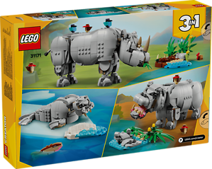 LEGO CREATOR 3-IN-1 WILD ANIMALS: MAJESTIC RHINO WITH BIRDS
