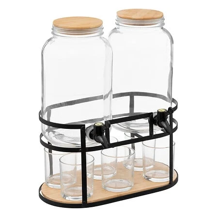 SECRET DE GOURMET SET OF 2 DRINK DISPENSERS WITH 6 GLASSES