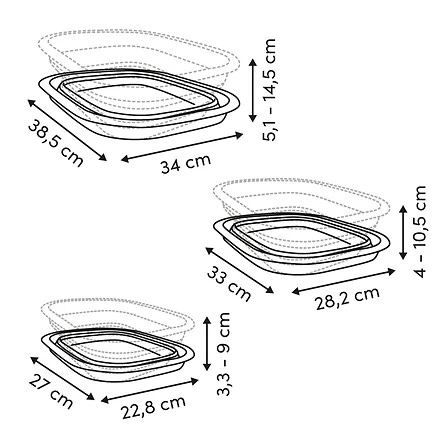 5FIVE SET OF 3 RETRACTABLE BASINS 3L, 5L & 10L