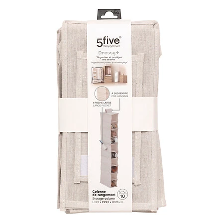5FIVE DRESSY HANGING SHOE RACK 10 COMPARTMENT. BEIGE