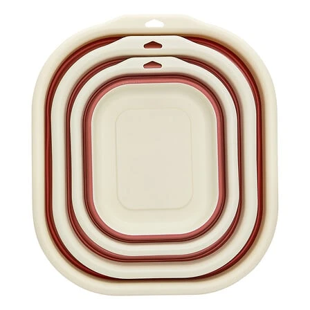 5FIVE SET OF 3 RETRACTABLE BASINS 3L, 5L & 10L. ASSORTED COLOURS