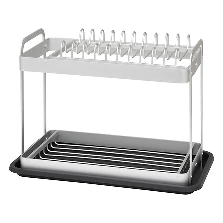 5FIVE 2TIER DISH DRAINER - ALUMINIUM - GREY