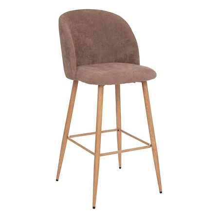 CELESTE BAR STOOL WITH OAK LEGS - TAUPE