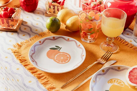 SG FRUITY DESSERT PLATE - ORANGE - DIAM 19 CM