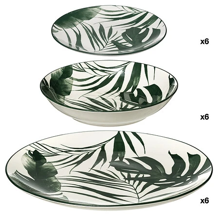 SG PALME DINNERWARE SET - GREEN - 18 PIECE